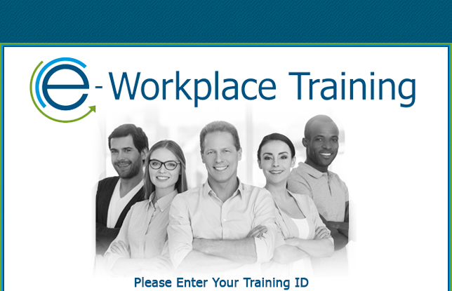 e-Workplace Training System - Please enter your training ID